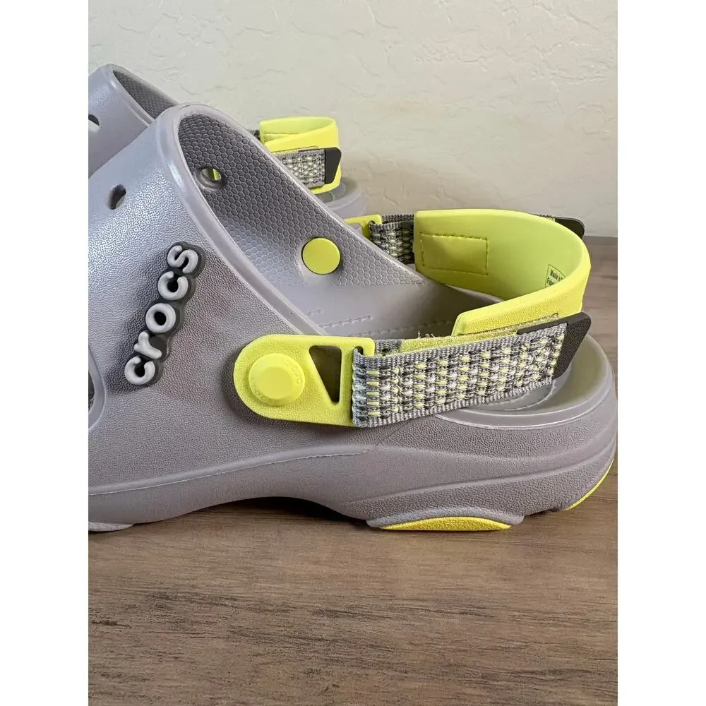 Crocs Classic All-Terrain Sandal Grey‎ Lime Green 207711-1FH Mens 13 Womens 15